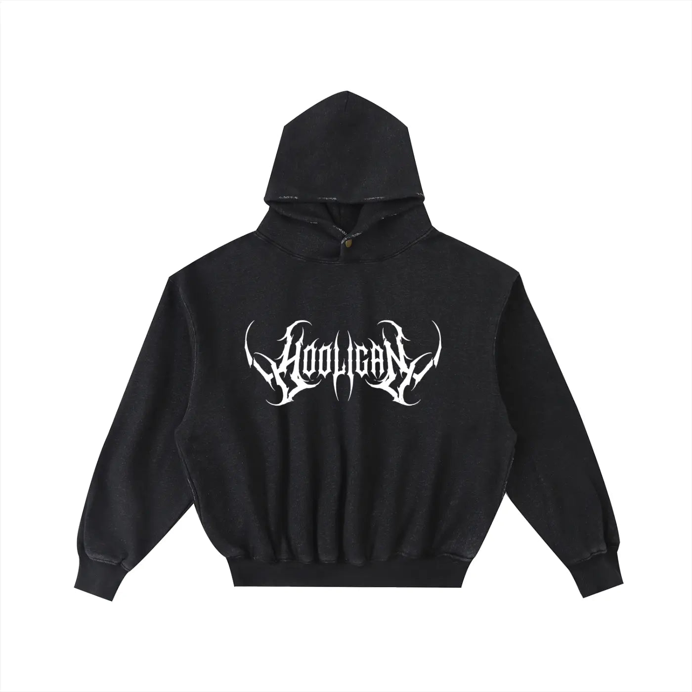 Hooligan Oversized Cropped Washed Hoodie