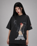 Black pink member oversized tee