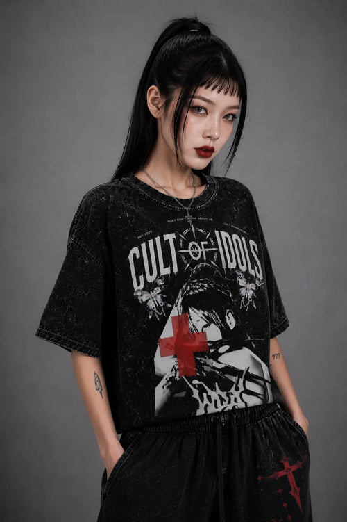AESPA oversized distressed t-shirt