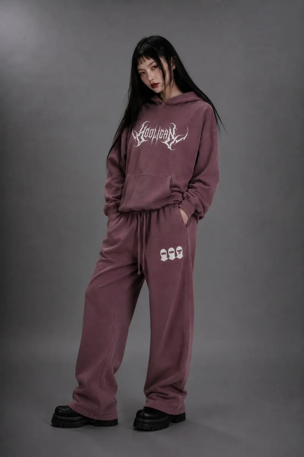 Hooligan Unisex Mid-Waist Drawstring Straight Pants