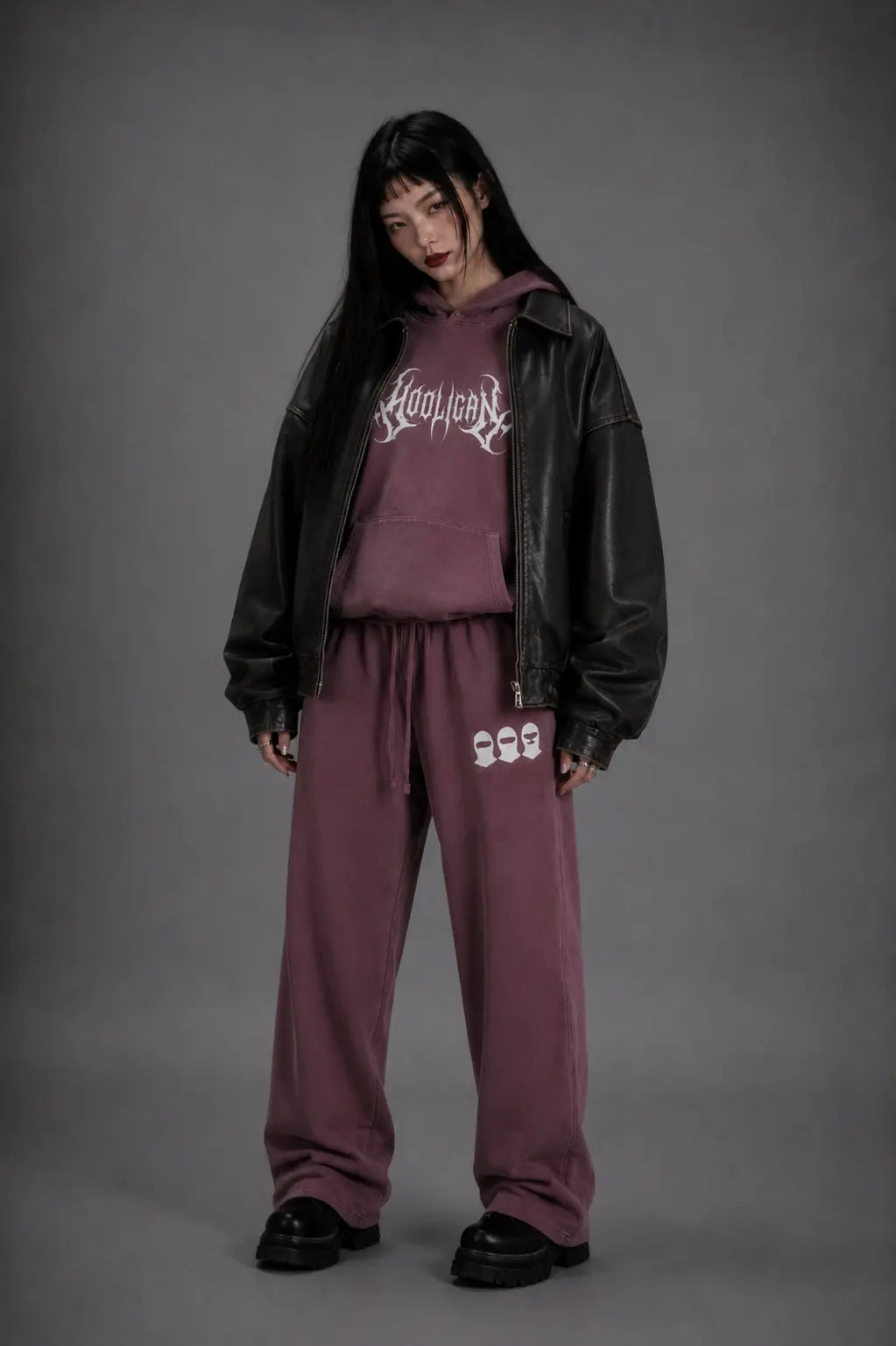 Hooligan Unisex Mid-Waist Drawstring Straight Pants
