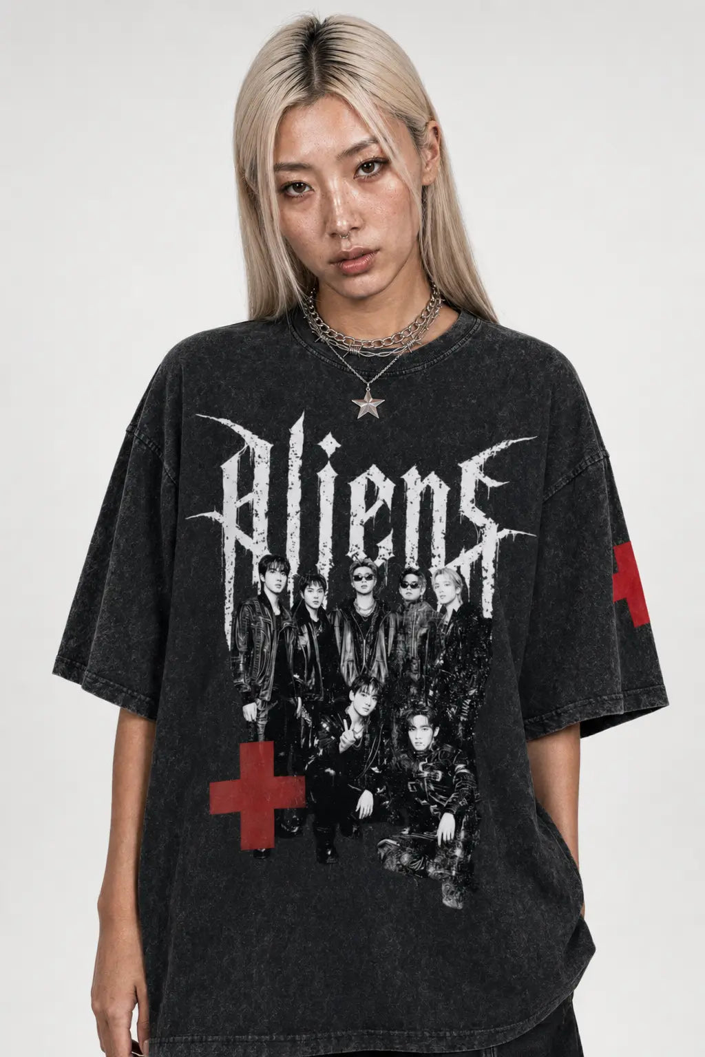 Aliens bts oversized vintage t-shirt