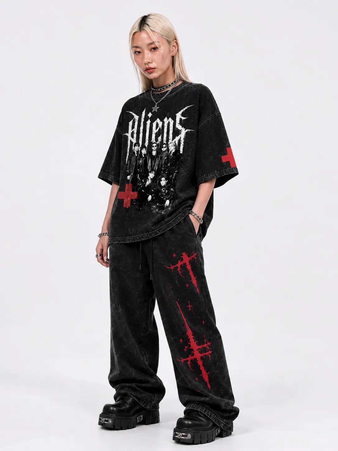 Aliens bts oversized vintage t-shirt