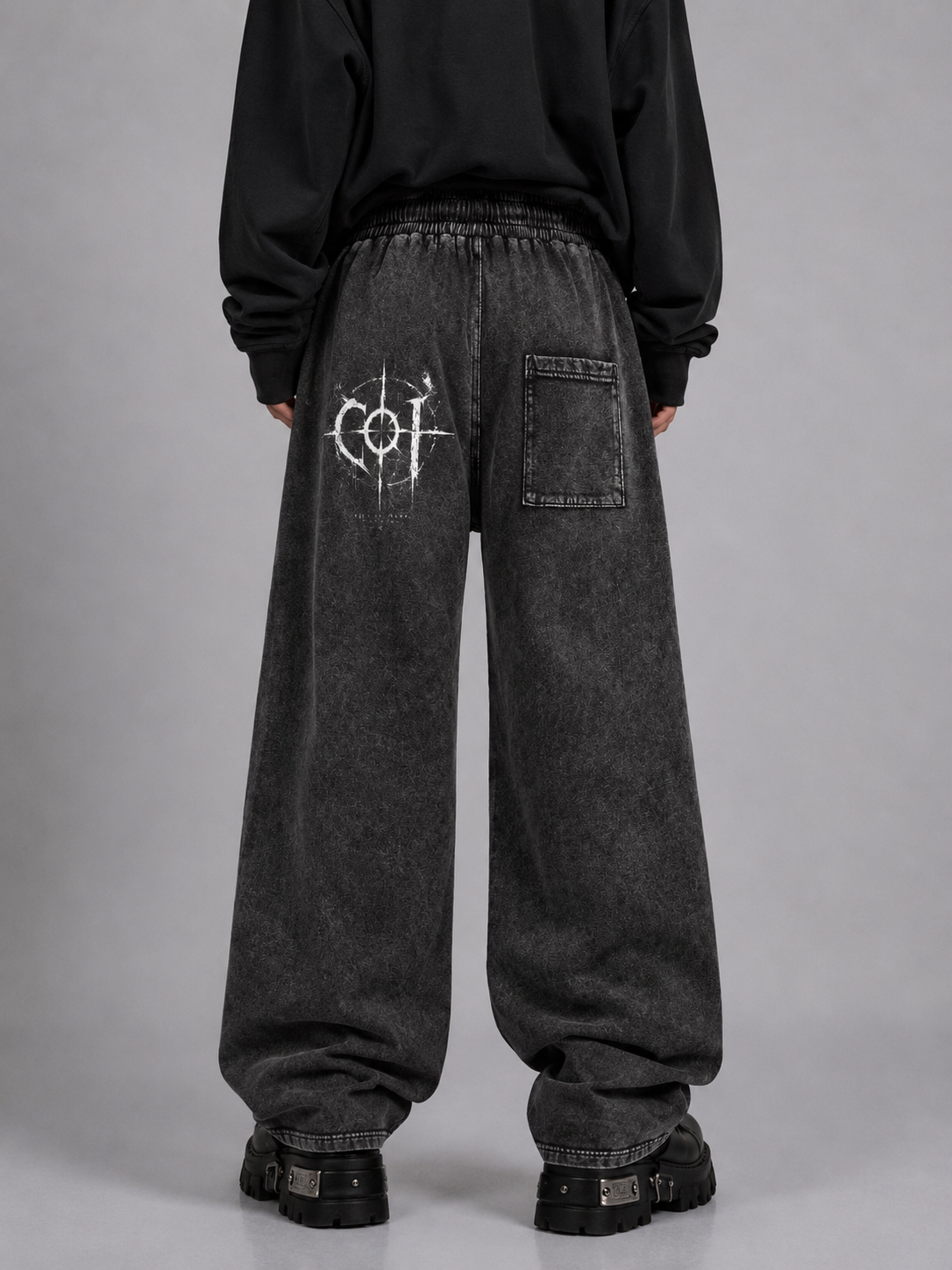 Snow Washed Straight Leg Pants