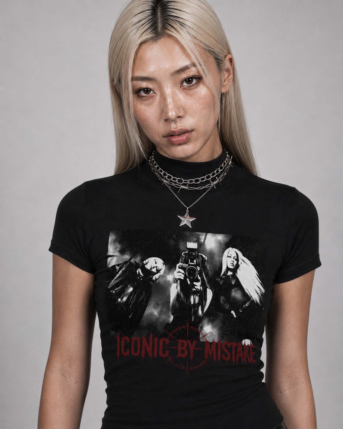 ICONIC BY MISTAKE Slim Fit Mock Neck T-Shirt